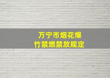 万宁市烟花爆竹禁燃禁放规定