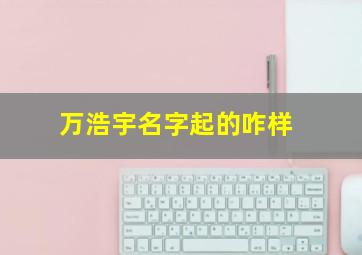 万浩宇名字起的咋样