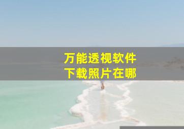 万能透视软件下载照片在哪