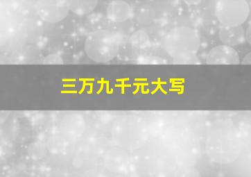 三万九千元大写