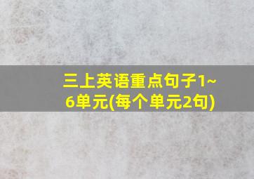 三上英语重点句子1~6单元(每个单元2句)