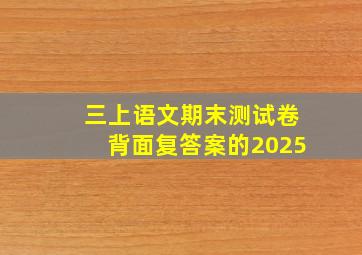 三上语文期末测试卷背面复答案的2025