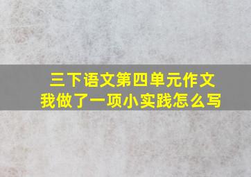 三下语文第四单元作文我做了一项小实践怎么写