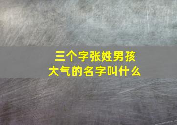 三个字张姓男孩大气的名字叫什么