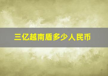 三亿越南盾多少人民币