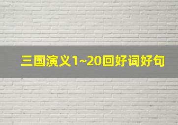 三国演义1~20回好词好句