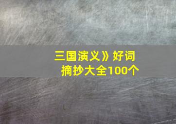 三国演义》好词摘抄大全100个