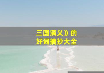 三国演义》的好词摘抄大全