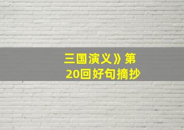 三国演义》第20回好句摘抄