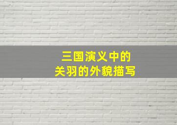 三国演义中的关羽的外貌描写