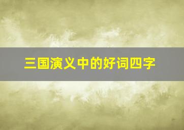 三国演义中的好词四字