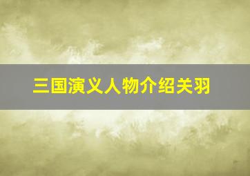 三国演义人物介绍关羽