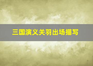 三国演义关羽出场描写