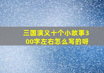 三国演义十个小故事300字左右怎么写的呀