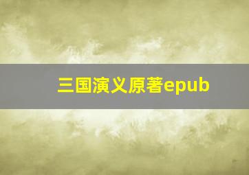 三国演义原著epub