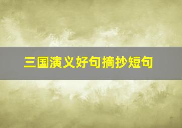 三国演义好句摘抄短句