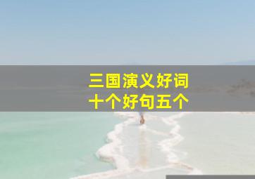 三国演义好词十个好句五个