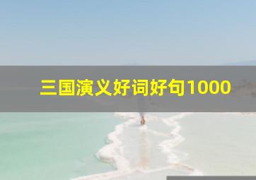 三国演义好词好句1000