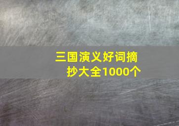 三国演义好词摘抄大全1000个