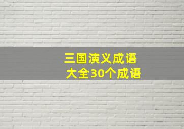 三国演义成语大全30个成语