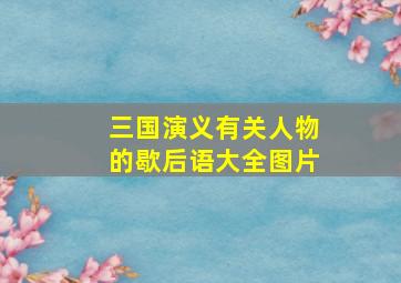 三国演义有关人物的歇后语大全图片