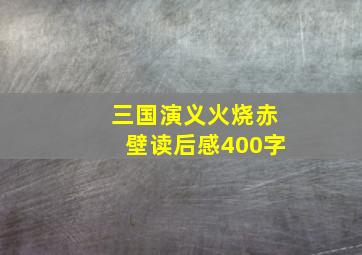 三国演义火烧赤壁读后感400字