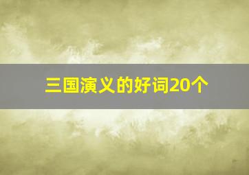 三国演义的好词20个