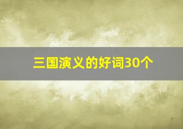 三国演义的好词30个