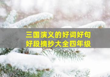 三国演义的好词好句好段摘抄大全四年级