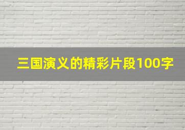 三国演义的精彩片段100字