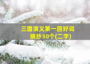 三国演义第一回好词摘抄30个(二字)