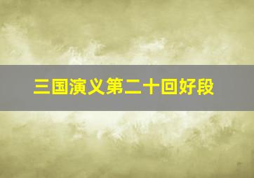 三国演义第二十回好段