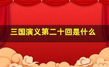 三国演义第二十回是什么