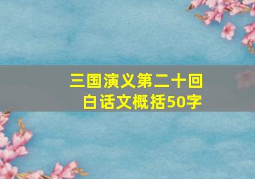 三国演义第二十回白话文概括50字