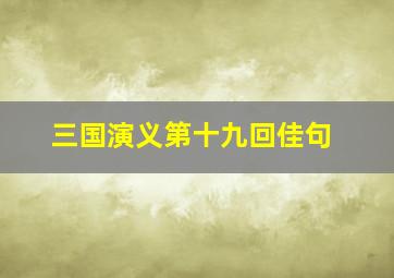 三国演义第十九回佳句