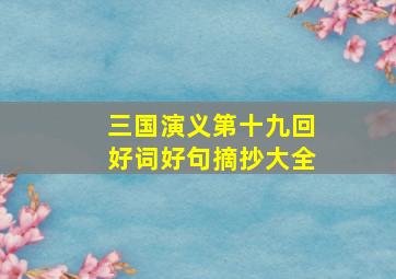 三国演义第十九回好词好句摘抄大全