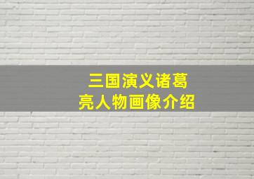 三国演义诸葛亮人物画像介绍