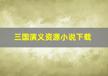 三国演义资源小说下载