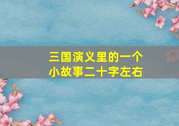 三国演义里的一个小故事二十字左右