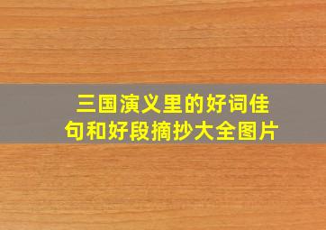 三国演义里的好词佳句和好段摘抄大全图片