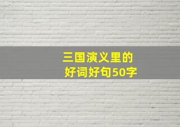 三国演义里的好词好句50字