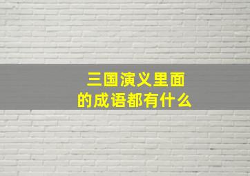 三国演义里面的成语都有什么