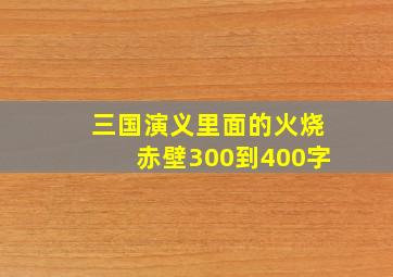 三国演义里面的火烧赤壁300到400字