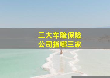 三大车险保险公司指哪三家