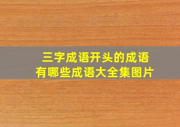 三字成语开头的成语有哪些成语大全集图片