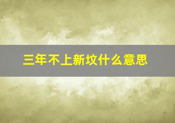 三年不上新坟什么意思