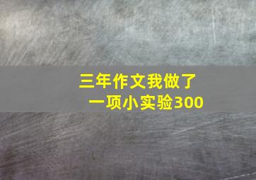 三年作文我做了一项小实验300