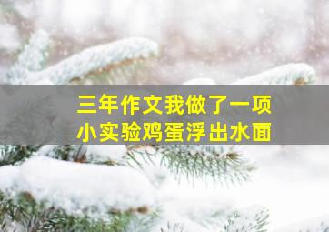 三年作文我做了一项小实验鸡蛋浮出水面