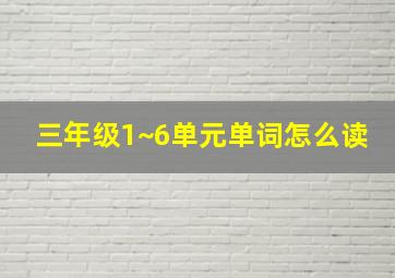 三年级1~6单元单词怎么读