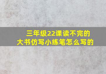 三年级22课读不完的大书仿写小练笔怎么写的